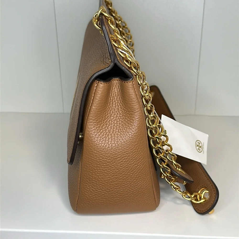 Tory Burch Britten Flap Shoulder Bag— Bark/209 - Picture 13 of 14